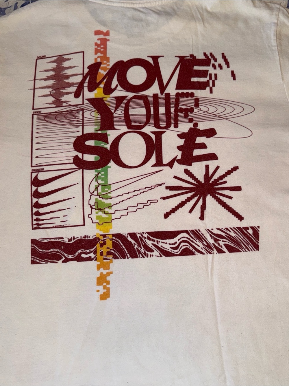 Nike White Tee with Multicolor Chest Graphic - Picture 2 of 2